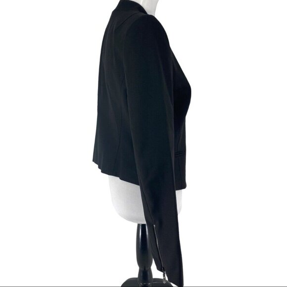 Anne Klein NWT Black Collarless Long‎ Sleeve Career Minimalist Blazer 8/C38 - Picture 4 of 10